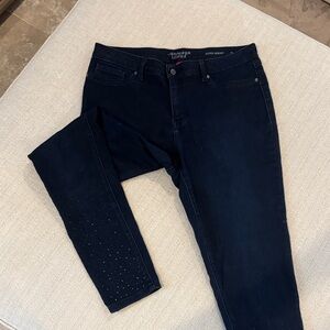 Jennifer Lopez Midnight Blue Embellished skinny ankle Jeans